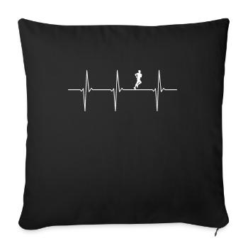 Running ECG Heartbeat Jogger Runner - Sofa pillowcase 17,3'' x 17,3'' (45 x 45 cm) - black - Front
