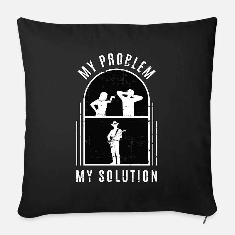 Banjo Player My Problem My Solution Pictogram Dad - Sofakissenbezug 45 x 45 cm - Schwarz