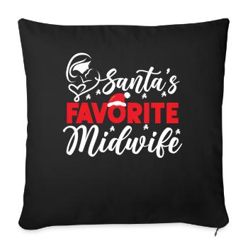Nurse Midwife Birth Worker - Sofa pillowcase 17,3'' x 17,3'' (45 x 45 cm) - black - Front