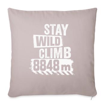 Endurance Cycling Challenge Mount Everest 8848 m - Sofa pillowcase 17,3'' x 17,3'' (45 x 45 cm) - light taupe - Front