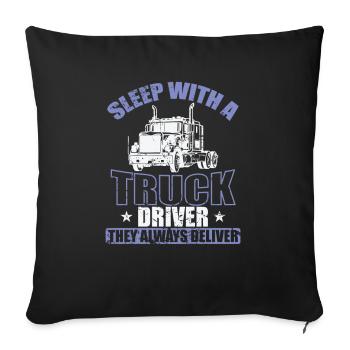 Coucher avec un chauffeur routier Profession - Housse de coussin décorative 45 x 45 cm - noir - Devant
