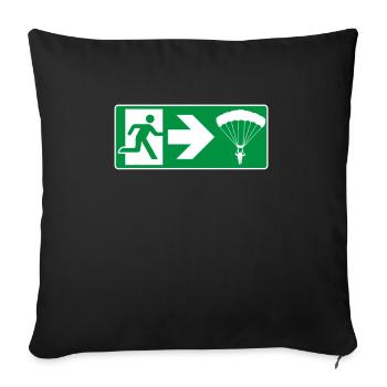Sortie de secours parachute parapente - Housse de coussin décorative 45 x 45 cm - noir - Devant