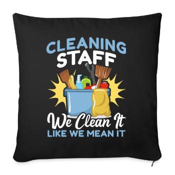 Cleaning Staff - Sofa pillowcase 17,3'' x 17,3'' (45 x 45 cm) - black - Front