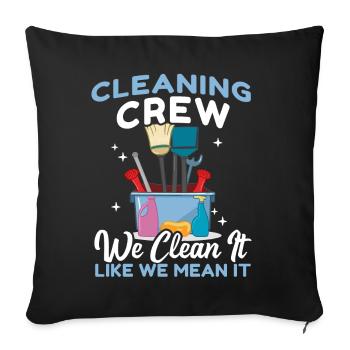 Cleaning Crew - Sofa pillowcase 17,3'' x 17,3'' (45 x 45 cm) - black - Front