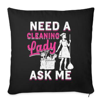 Besoin d’une femme de ménage - Housse de coussin décorative 45 x 45 cm - noir - Devant