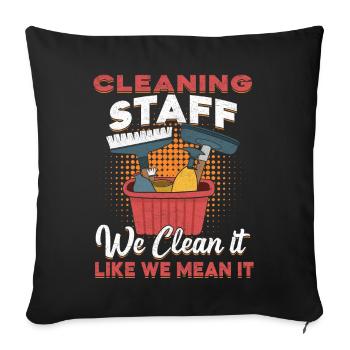 Cleaning Staff - Sofa pillowcase 17,3'' x 17,3'' (45 x 45 cm) - black - Front