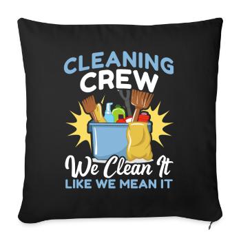 Cleaning Crew - Sofa pillowcase 17,3'' x 17,3'' (45 x 45 cm) - black - Front
