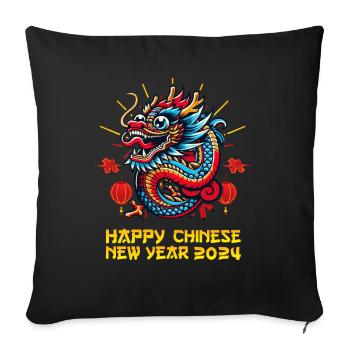 Majestic 2024 Dragon - Célébration du Nouvel An lunaire - Housse de coussin décorative 45 x 45 cm - noir - Devant