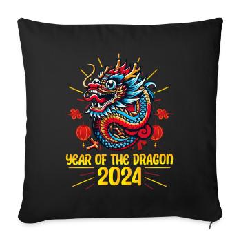 Majestic 2024 Dragon - Célébration du Nouvel An lunaire - Housse de coussin décorative 45 x 45 cm - noir - Devant