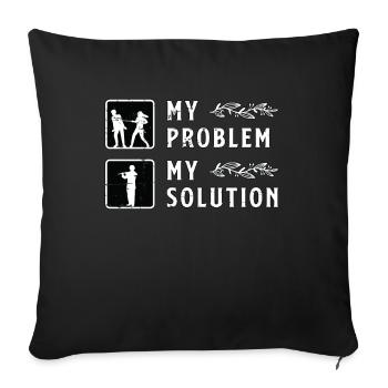 Flutes Player My Problem My Pictogram Dad Mom - Sofa pillowcase 17,3'' x 17,3'' (45 x 45 cm) - black - Front