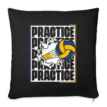 Joueur de volley-ball d’entraînement Volley-ball Freak - Housse de coussin décorative 45 x 45 cm - noir - Devant