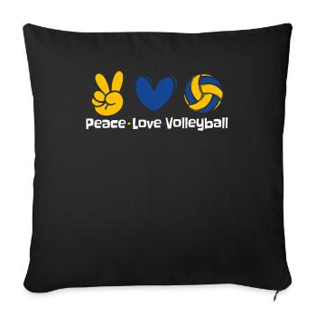 Peace Love Volleyball Volleyball Freak Volleyball - Sofa pillowcase 17,3'' x 17,3'' (45 x 45 cm) - black - Front
