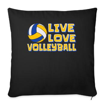 Live Love Volleyball Joueur de volley-ball Volley-ball - Housse de coussin décorative 45 x 45 cm - noir - Devant