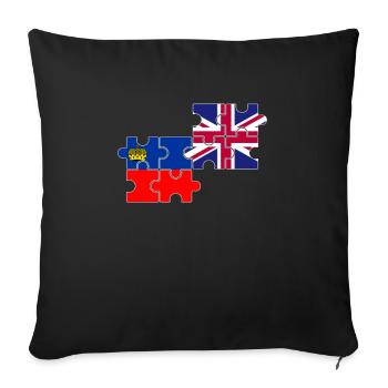 Liechtenstein UK Flag British Liechtensteiner - Sofa pillowcase 17,3'' x 17,3'' (45 x 45 cm) - black - Front