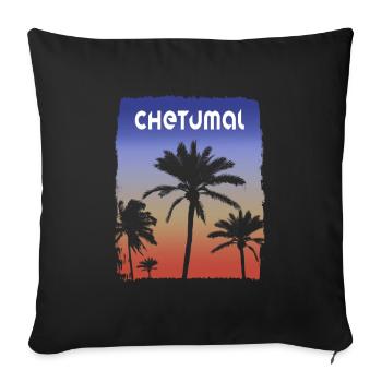 Chetumal Mexiko Sonnenuntergang Urlaub Souvenir Palme - Sofakissenbezug 45 x 45 cm - Schwarz - Vorne