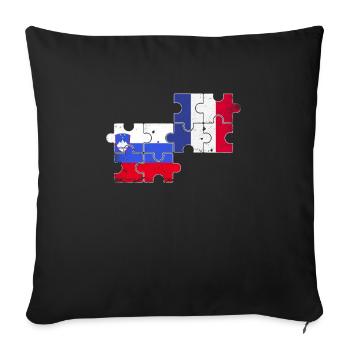 Slovenia France Vintage Flag Slovenian - Sofa pillowcase 17,3'' x 17,3'' (45 x 45 cm) - black - Front