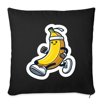 Sporty banana - Sofa pillowcase 17,3'' x 17,3'' (45 x 45 cm) - black - Front