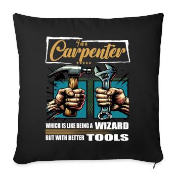 Carpenter Profession Saying Worker - Sofa pillowcase 17,3'' x 17,3'' (45 x 45 cm) - black - Front