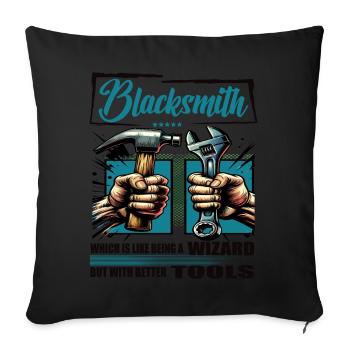 Blacksmith Profession Saying Worker - Sofa pillowcase 17,3'' x 17,3'' (45 x 45 cm) - black - Front