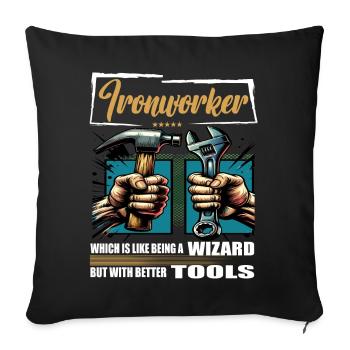 Ironworker Profession Saying Worker - Sofa pillowcase 17,3'' x 17,3'' (45 x 45 cm) - black - Front