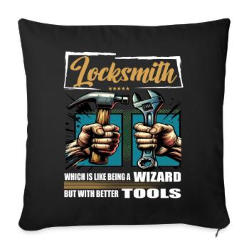 Locksmith Profession Saying Worker - Sofa pillowcase 17,3'' x 17,3'' (45 x 45 cm) - black - Front