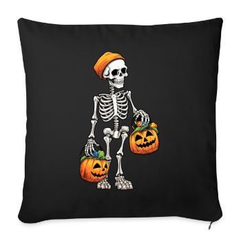 Halloween Skeleton Jack O Lantern Pumpkin - Sofakissenbezug 45 x 45 cm - Schwarz - Vorne