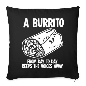 Burrito Mexican Food Burritos - Sofa pillowcase 17,3'' x 17,3'' (45 x 45 cm) - black - Front