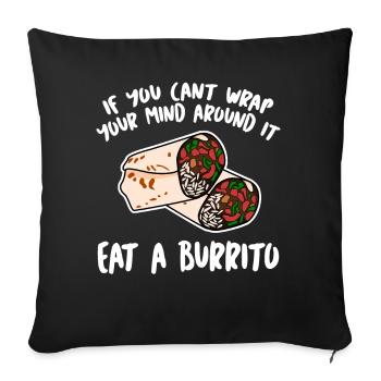 Mexican Food Burrito Burritos - Sofa pillowcase 17,3'' x 17,3'' (45 x 45 cm) - black - Front