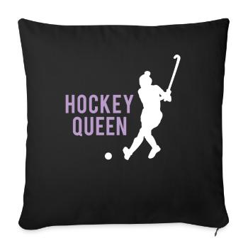 Couronne de Reine du Hockey sur Glace Cool Sportswoman - Housse de coussin décorative 45 x 45 cm - noir - Devant