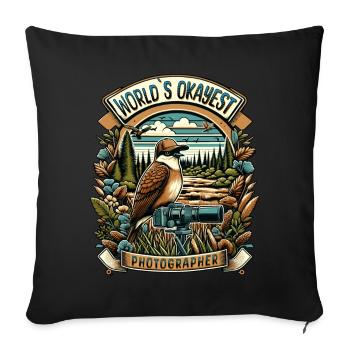 Le meilleur photographe d’observation d’oiseaux au monde - Housse de coussin décorative 45 x 45 cm - noir - Devant
