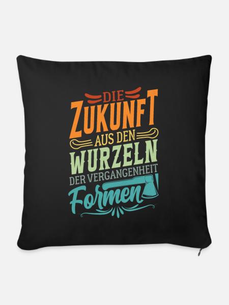 Inspirierender Spruch - Holzverarbeitung Holz - Sofakissenbezug 45 x 45 cm - Schwarz