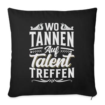 Retro Förster Waldarbeiter Spruch - Tanne - Sofakissenbezug 45 x 45 cm - Schwarz - Vorne