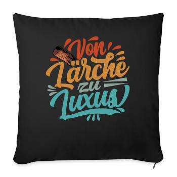 Retro Förster Waldarbeiter Spruch - Lärche - Sofakissenbezug 45 x 45 cm - Schwarz - Vorne