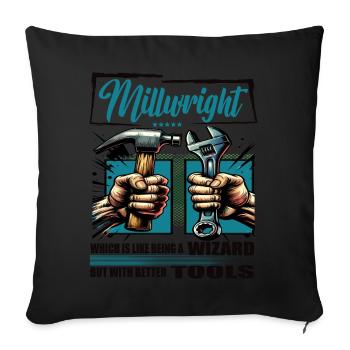 Millwright Profession Saying Worker - Sofa pillowcase 17,3'' x 17,3'' (45 x 45 cm) - black - Front