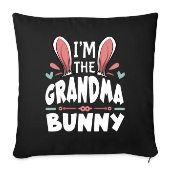 Je suis la grand-mère lapin - Housse de coussin décorative 45 x 45 cm - noir - Devant