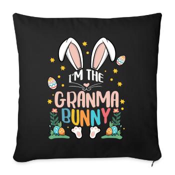 Je suis la grand-mère lapin - Housse de coussin décorative 45 x 45 cm - noir - Devant