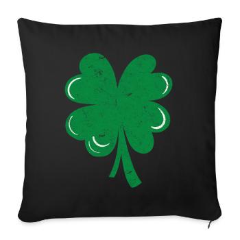 Four-leaf clover - Sofa pillowcase 17,3'' x 17,3'' (45 x 45 cm) - black - Front