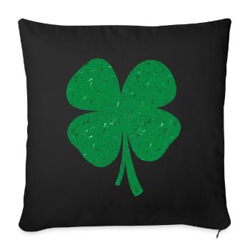 Lucky Charm Clover Leaf - Sofa pillowcase 17,3'' x 17,3'' (45 x 45 cm) - black - Front