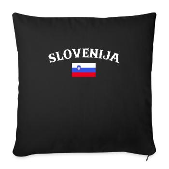 Slovénie Slovénie Drapeau slovène Slovène - Housse de coussin décorative 45 x 45 cm - noir - Devant
