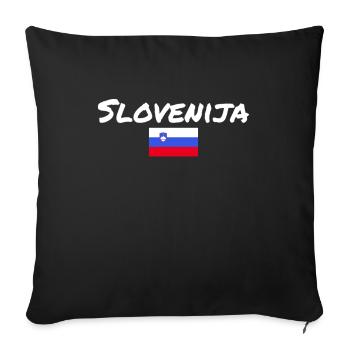 Slovénie Slovénie Drapeau slovène Slovène - Housse de coussin décorative 45 x 45 cm - noir - Devant