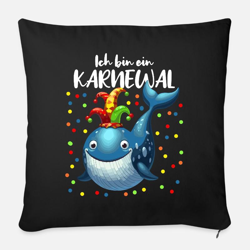 Karneval Wal lustig Konfetti Alaaf Rosenmontag - Sofakissenbezug 45 x 45 cm - Schwarz