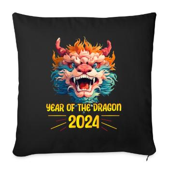 Majestic 2024 Dragon - Célébration du Nouvel An lunaire - Housse de coussin décorative 45 x 45 cm - noir - Devant