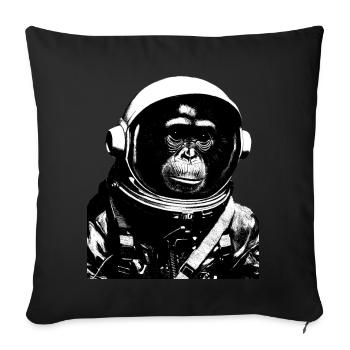 Space Monkey Astronaut Suit Astronomy Moon Landing - Sofa pillowcase 17,3'' x 17,3'' (45 x 45 cm) - black - Front