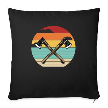 Retro Axe Throwing Game Competition Professional - Sofa pillowcase 17,3'' x 17,3'' (45 x 45 cm) - black - Front