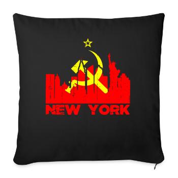 Soviet Communist New York - Sofa pillowcase 17,3'' x 17,3'' (45 x 45 cm) - black - Front