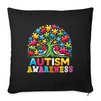Autism Awareness puzzles piece - Sofakissenbezug 45 x 45 cm - Schwarz - Vorne