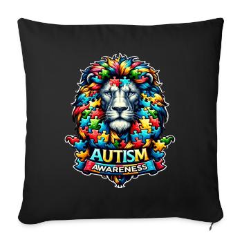 Autism Awareness puzzles piece - Sofakissenbezug 45 x 45 cm - Schwarz - Vorne