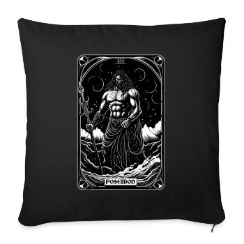 Poseidon Sea Goddesses Tarot Card Trident Greek Go - Sofakissenbezug 45 x 45 cm - Schwarz - Vorne