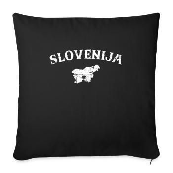 Slovenija Vintage Slovénie Slovène Slovène - Housse de coussin décorative 45 x 45 cm - noir - Devant