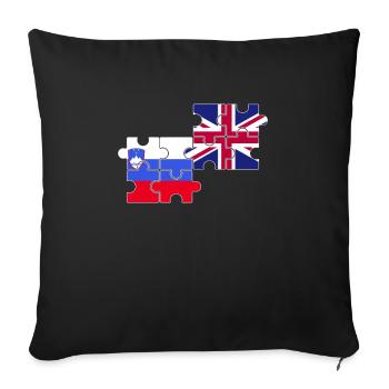 Slovenia UK Flag British Slovenian - Sofa pillowcase 17,3'' x 17,3'' (45 x 45 cm) - black - Front